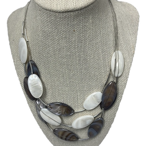 Grey and White Necklace New
